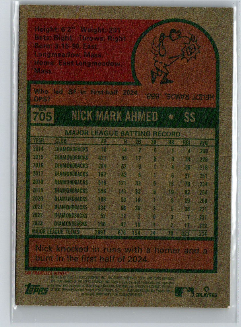 2024 Topps Heritage - Black and White Image #705 Nick Ahmed F23