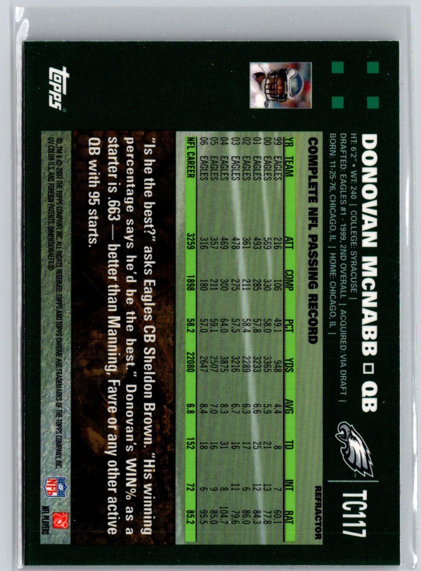 2007 Topps Chrome #TC117 Donovan McNabb Refractors F23