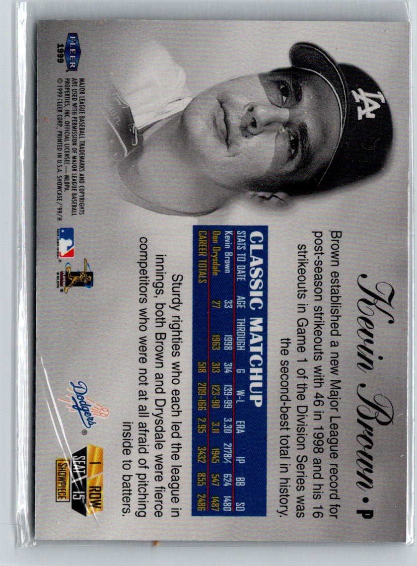 1999 Flair Showcase #15 Kevin Brown Flair Showcase Row 1 (Showcase) #/1500 F23