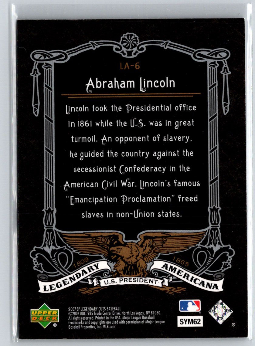 2007 SP Legendary Cuts #LA-6 Abraham Lincoln Legendary Americana #/550 F23