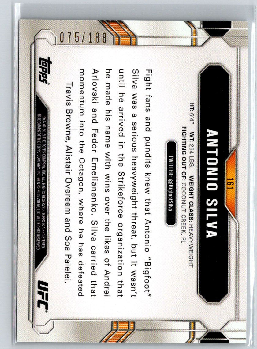 2015 Topps UFC Chronicles #161 Antonio Silva Black and White #/188 F23