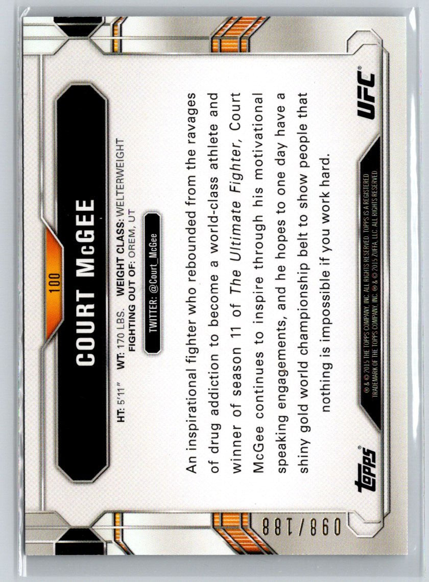 2015 Topps UFC Chronicles #100 Court McGee Black and White #/188 F23