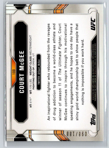 2015 Topps UFC Chronicles #100 Court McGee Black and White #/188 F23