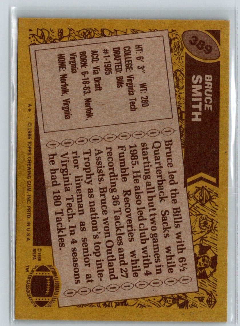 1986 Topps #389 Bruce Smith F23