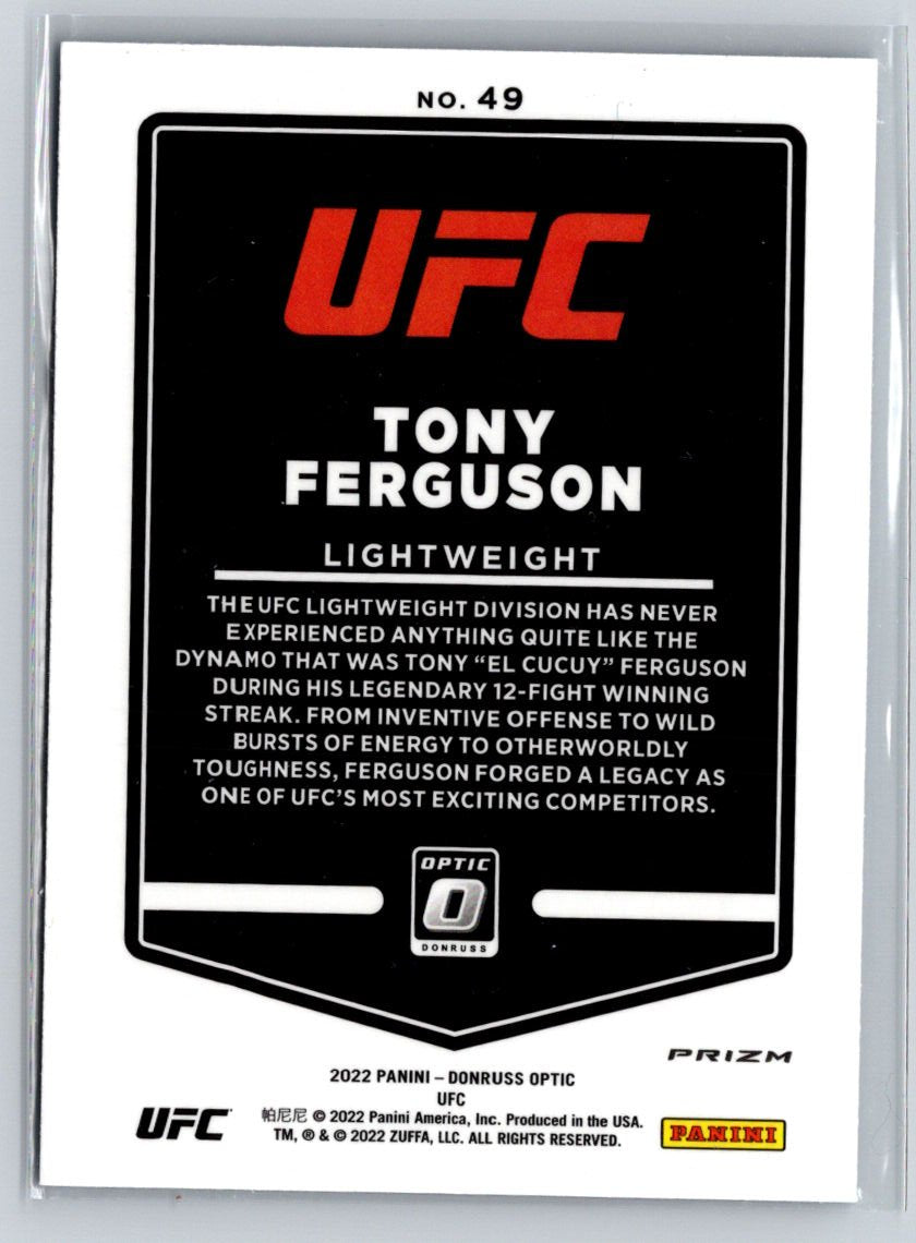 2022 Donruss Optic UFC #49 Tony Ferguson Blue Velocity F24