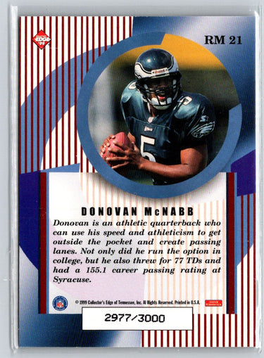 1999 Collector's Edge Masters #RM 21 Donovan McNabb Rookie Masters #/3000 F24