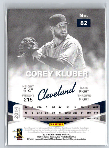 2015 Panini Elite #82 Corey Kluber Status Gold #/49 F24