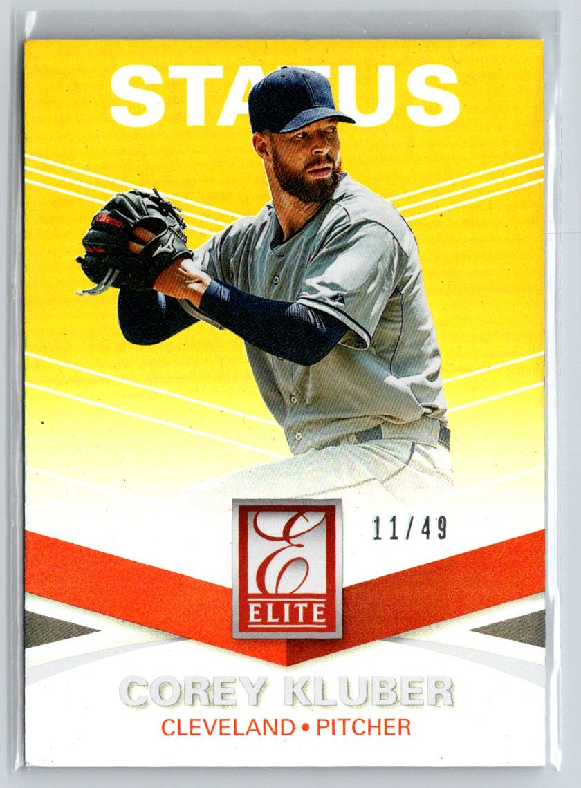 2015 Panini Elite #82 Corey Kluber Status Gold #/49 F24