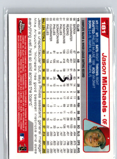 2004 Topps Chrome #181 Jason Michaels Gold Refractors F25