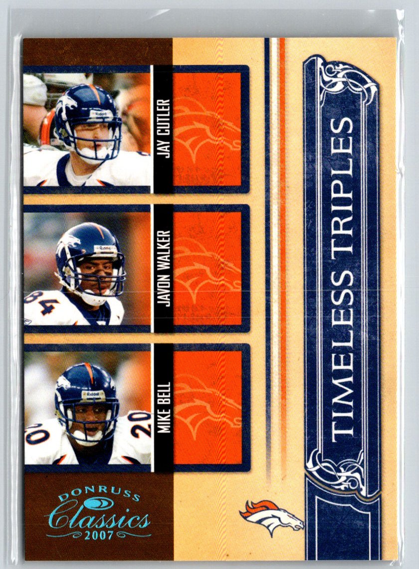 2007 Donruss Classics #TT-3 Jay Cutler Timeless Triples /25 F25