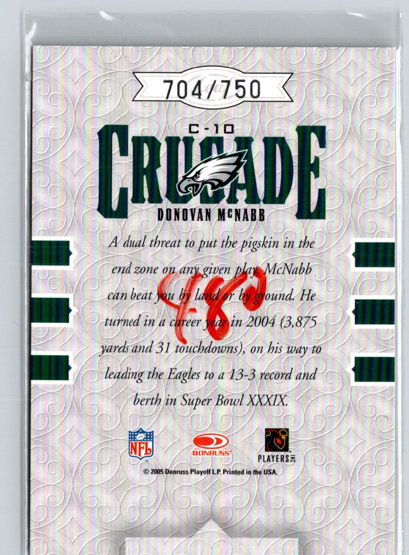 2004 Leaf Rookies & Stars #C-10 Donovan McNabb Crusade Green #/750 F25