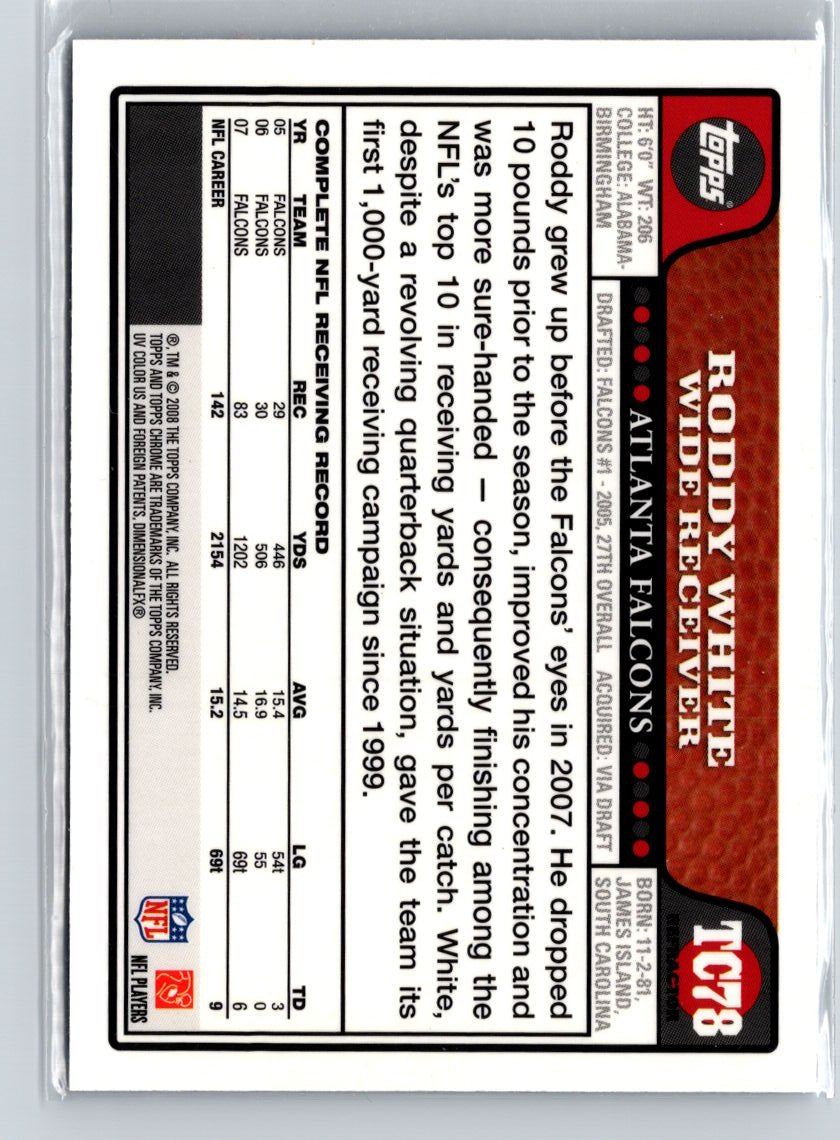 2008 Topps Chrome #TC78 Roddy White Blue Refractors F25