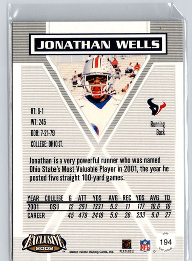 2002 Pacific Exclusive #194 Jonathan Wells #/615 F25