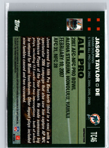 2007 Topps Chrome #TC46 Jason Taylor Blue Refractors F25