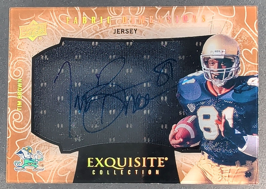 2014 Upper Deck Exquisite Collection #DJ-BT Tim Brown Fabric Dimensions D27