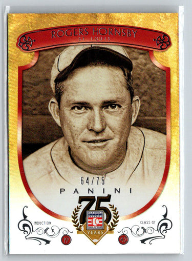 2014 Panini Hall of Fame 75th - Crusades Red #14 Rogers Hornsby #/75 F27
