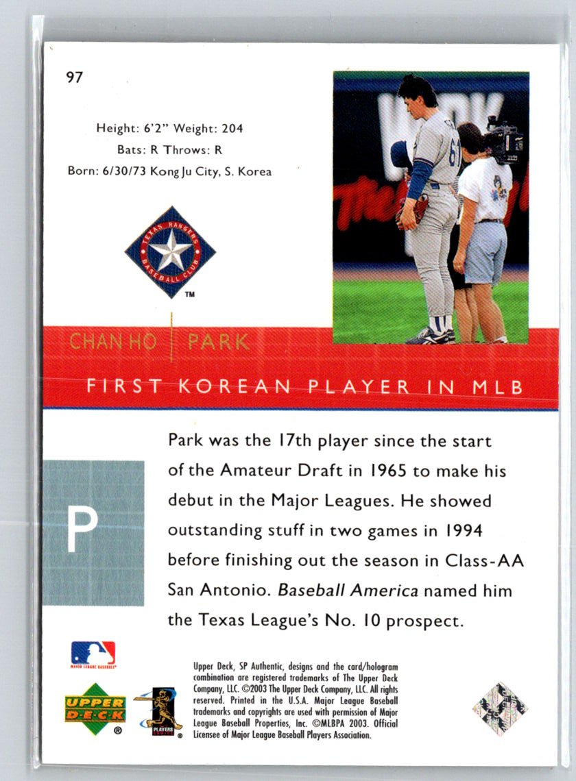 2003 SP Authentic #97 Chan Ho Park #/2500 F27