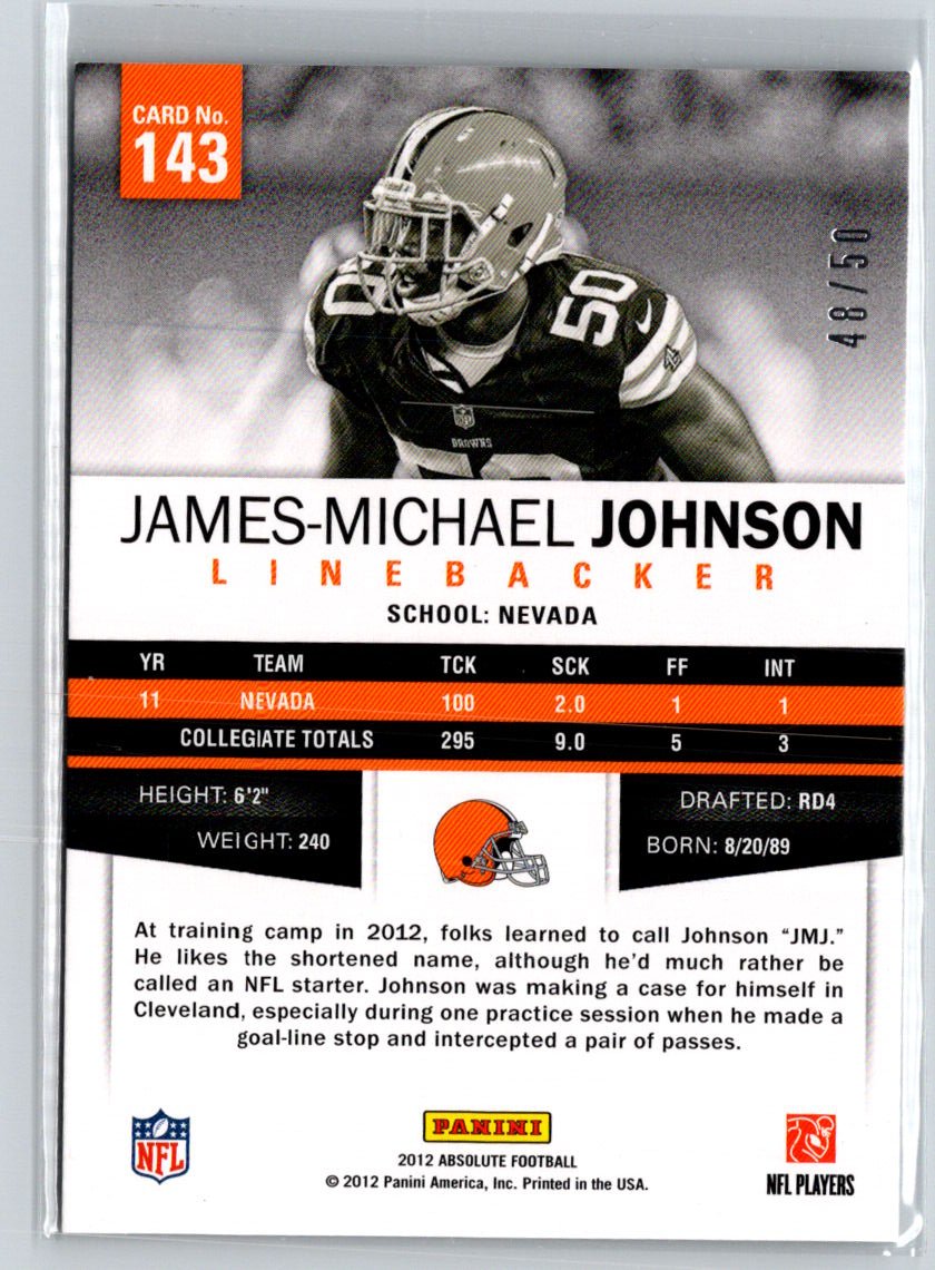 2012 Panini Absolute #143 James-Michael Johnson Spectrum Silver #/50 F27