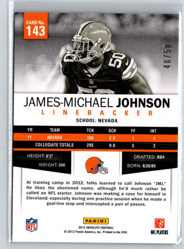 2012 Panini Absolute #143 James-Michael Johnson Spectrum Silver #/50 F27