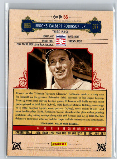 2014 Panini Hall of Fame 75th  - Red Frame Red #56 Brooks Robinson #/50 F28