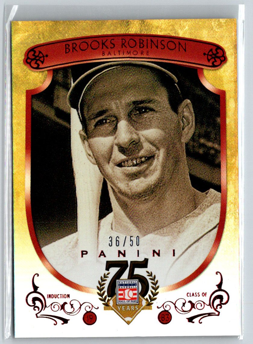 2014 Panini Hall of Fame 75th  - Red Frame Red #56 Brooks Robinson #/50 F28
