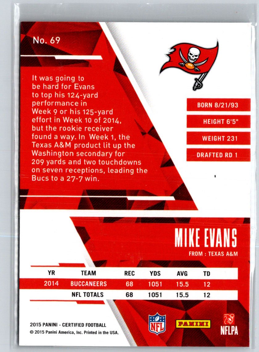 2015 Panini Certified #69 Mike Evans Mirror Red #/99 F28