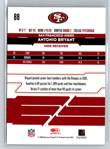 2006 Leaf Rookies & Stars #88 Antonio Bryant Longevity Gold #/49 F28