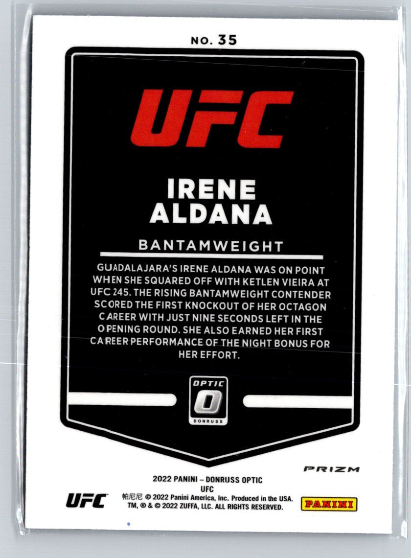 2022 Donruss Optic UFC #35 Irene Aldana Blue Velocity F29