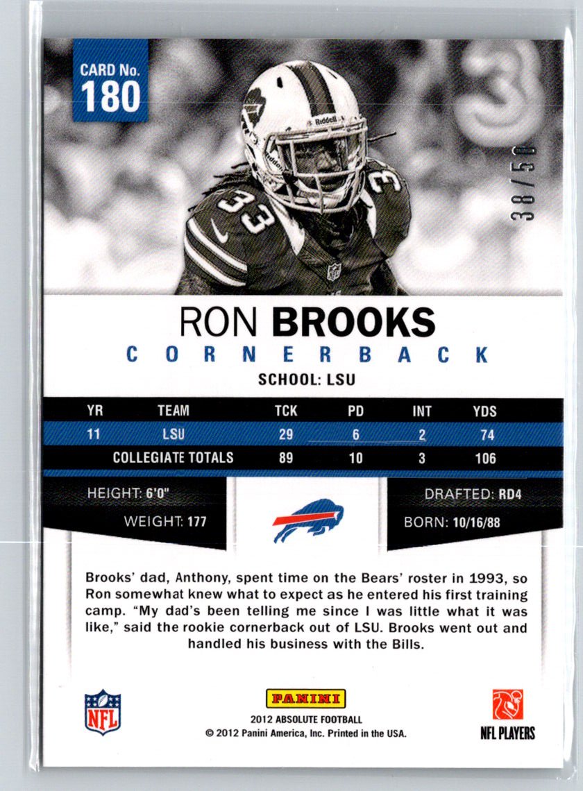 2012 Panini Absolute #180 Ron Brooks Spectrum Silver #/50 F29