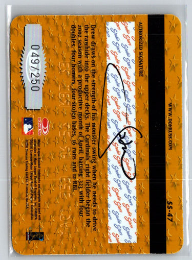 2002 Donruss Studio #SS-47 J.D. Drew Stars Gold #/250 F29