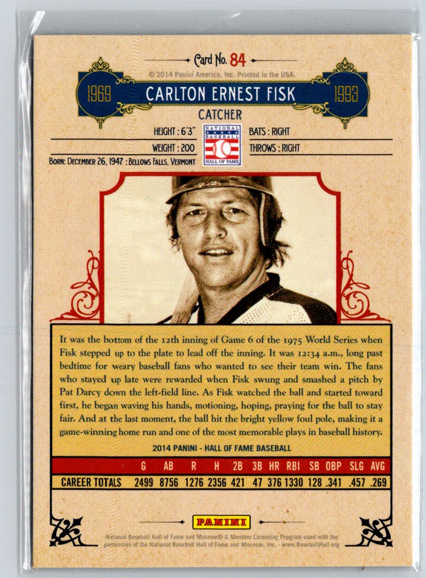 2014 Hall of Fame 75th Year Anniversary - Red Frame Red #84 Carlton Fisk /50 F30