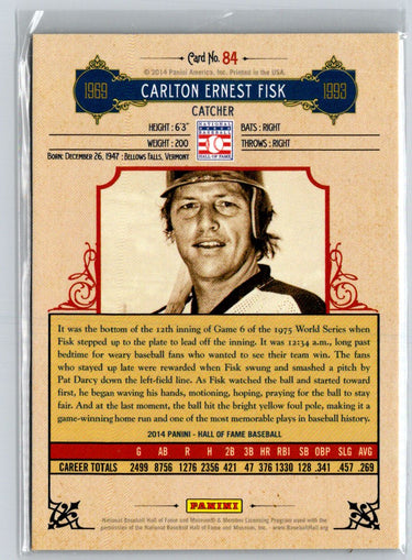 2014 Hall of Fame 75th Year Anniversary - Red Frame Red #84 Carlton Fisk /50 F30
