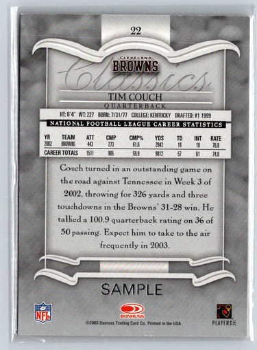2003 Donruss Classics #22 Tim Couch Samples F30