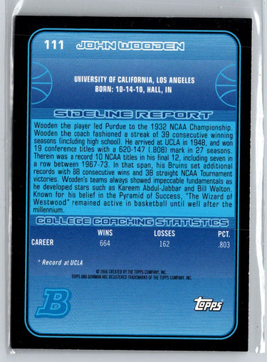 2006-07 Bowman #111 John Wooden F30