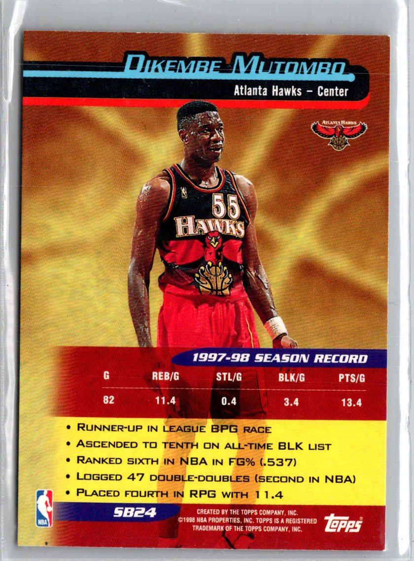 1998-99 Topps Chrome #SB24 Dikembe Mutombo Season's Best Refractors F31