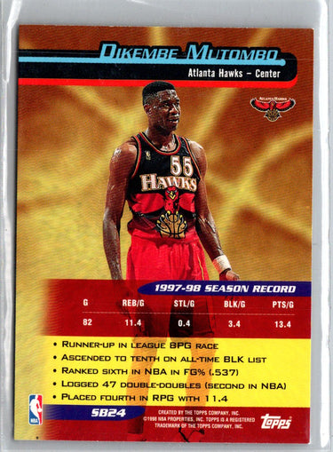 1998-99 Topps Chrome #SB24 Dikembe Mutombo Season's Best Refractors F31