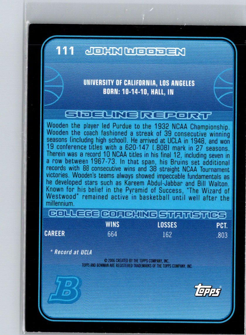 2006-07 Bowman #111 John Wooden F31