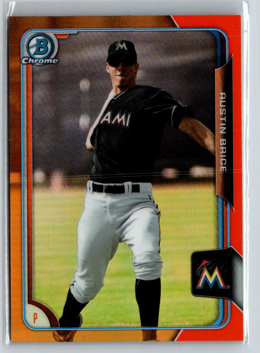 2015 Bowman Chrome #BCP213 Austin Brice Prospects Orange Refractors #/25 F32