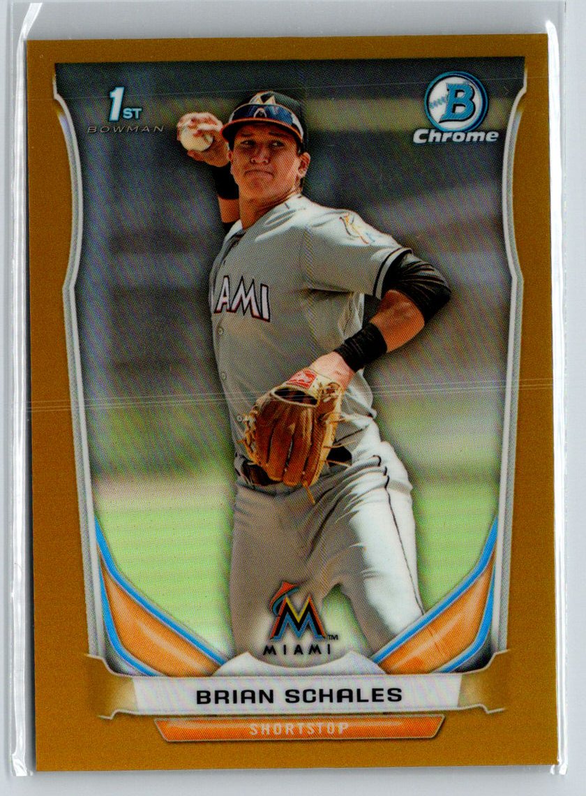 2014 Bowman Draft #CDP103 Brian Schales Chrome Gold Refractors #/50 F32
