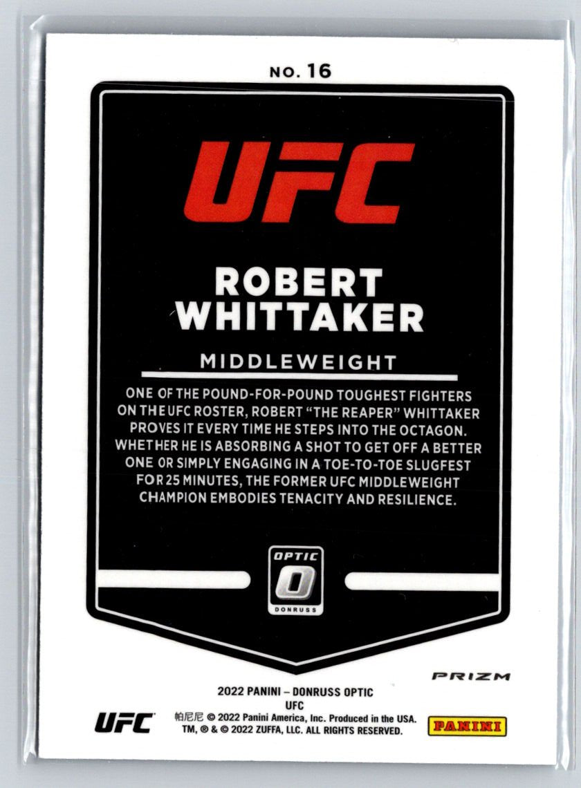 2022 Donruss Optic UFC #16 Robert Whittaker Blue Velocity F32