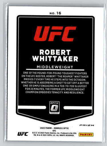 2022 Donruss Optic UFC #16 Robert Whittaker Blue Velocity F32