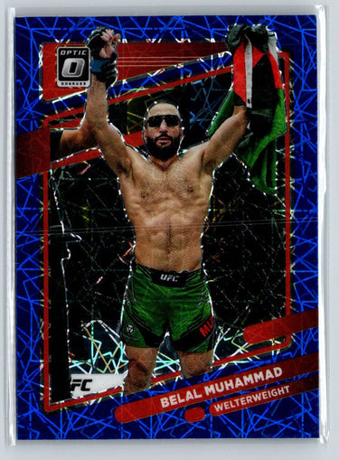 2022 Donruss Optic UFC #59 Belal Muhammad Blue Velocity F33
