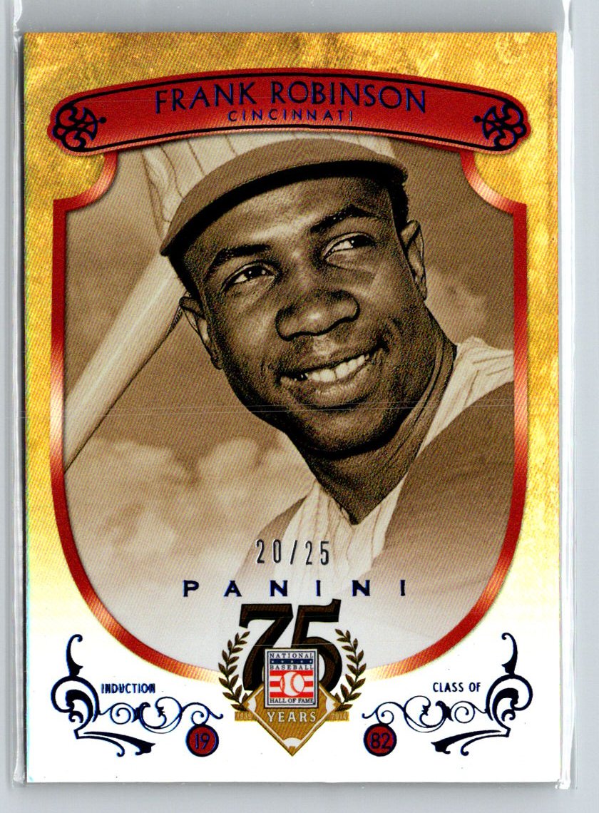 2014 Hall of Fame 75th Year Anniversary Red Frame Blue Frank Robinson /25 F33