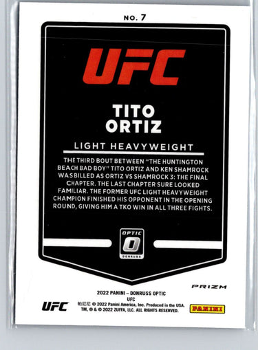 2022 Donruss Optic UFC #7 Tito Ortiz Blue Velocity F33