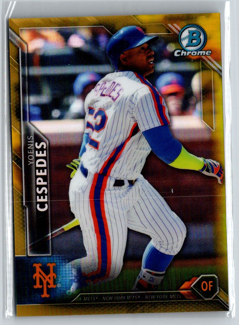 2016 Bowman Chrome #72 Yoenis Cespedes Gold Refractor #/50 F34