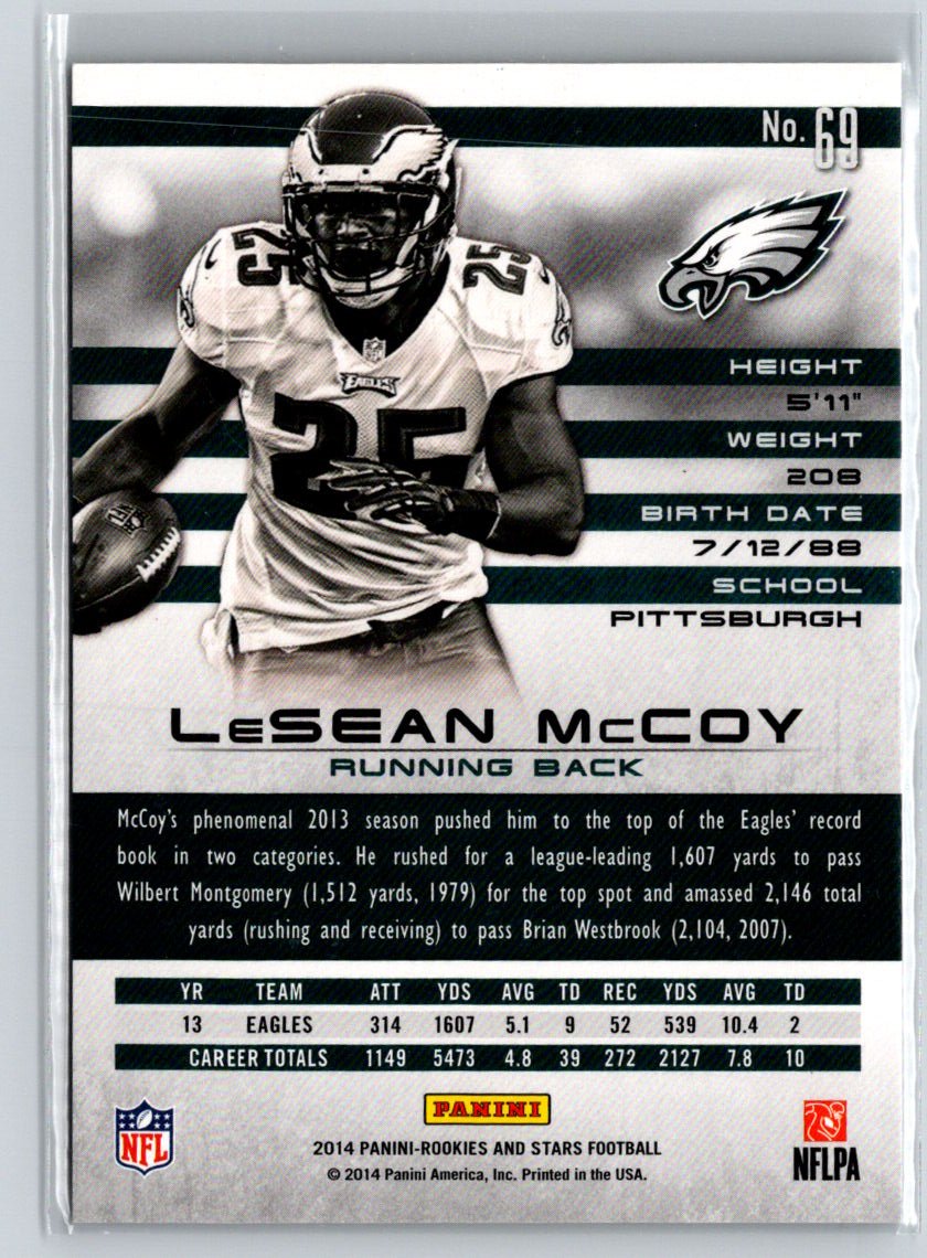 2014 Panini Rookies & Stars #69 LeSean McCoy Longevity Platinum #/25 F34