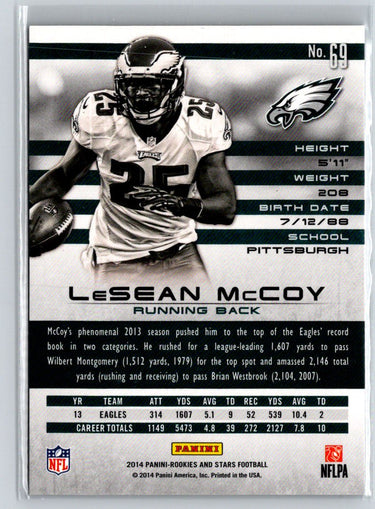 2014 Panini Rookies & Stars #69 LeSean McCoy Longevity Platinum #/25 F34
