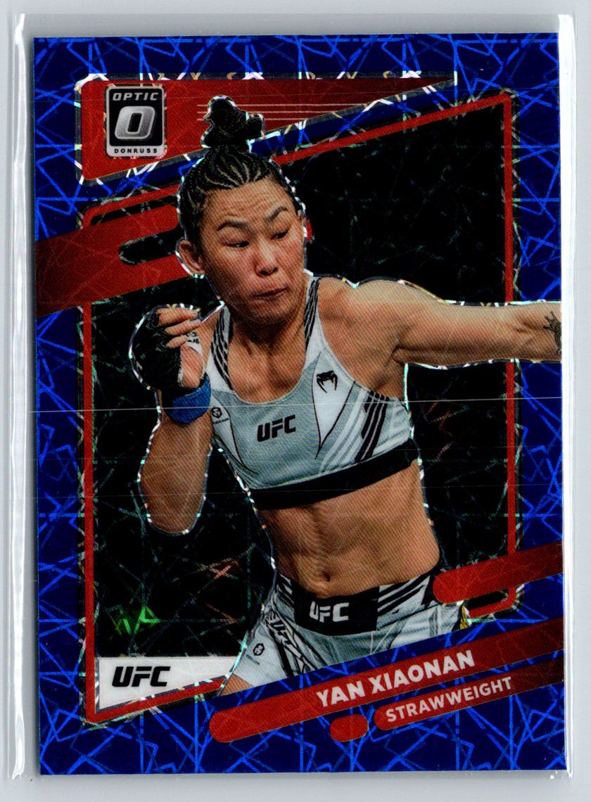 2022 Donruss Optic UFC #31 Yan Xiaonan Blue Velocity F34