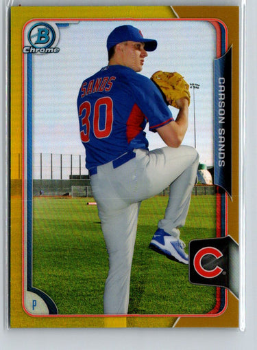 2015 Bowman Draft #190 Carson Sands Chrome Gold Refractors #/50 F35