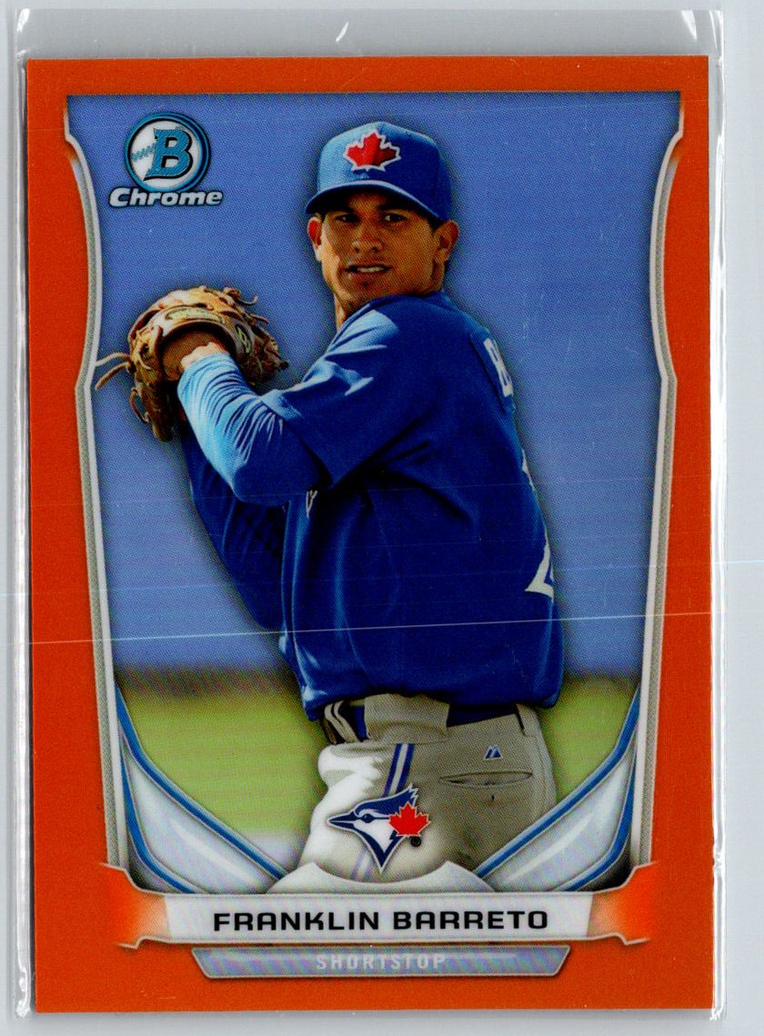 2014 Bowman Chrome #BCP4 Franklin Barreto Prospects Orange Refractors #/25 F35